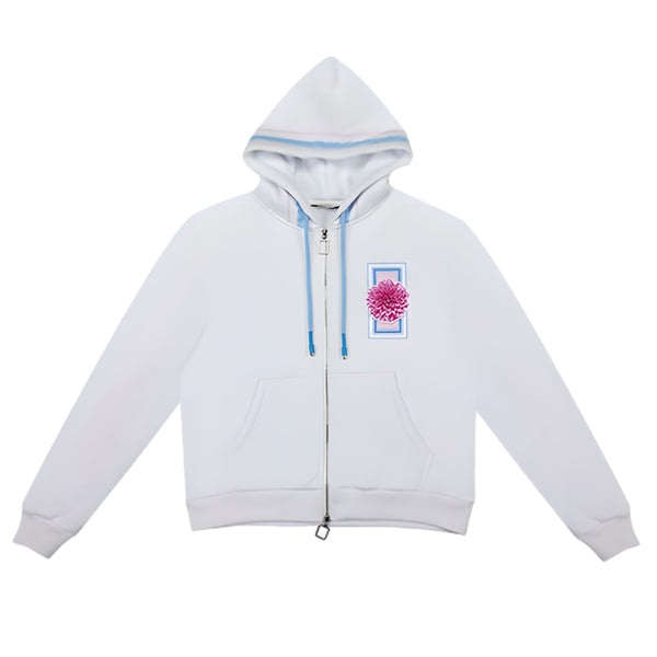 White Dahlia Flower Hoodie