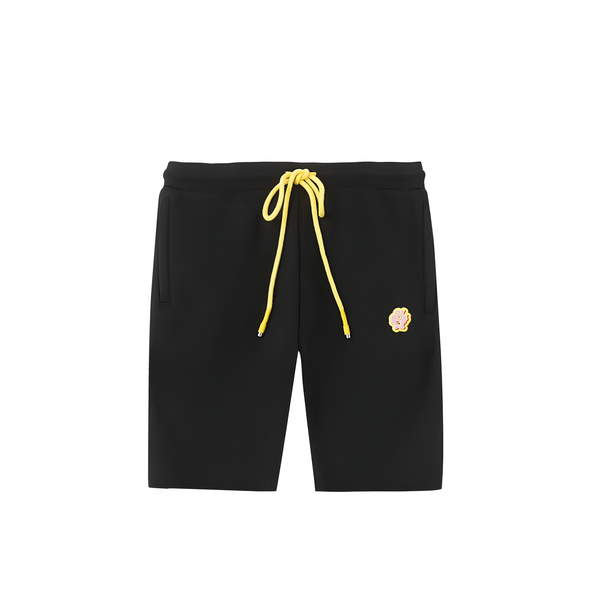 Black Cut Off Tapered Joggers Shorts