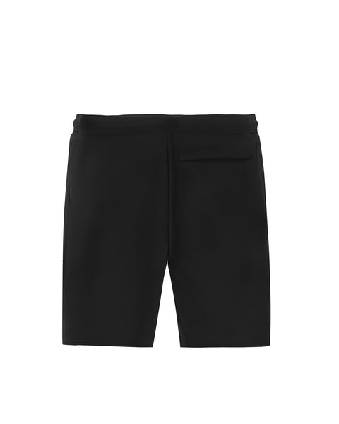 Black Cut Off Tapered Joggers Shorts