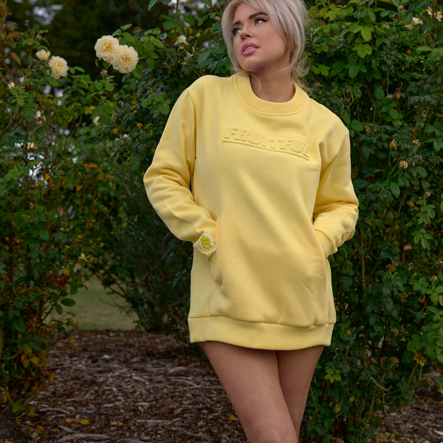 Yellow Fruitful Crewneck Sweater