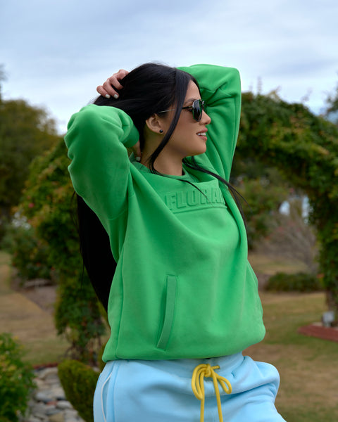 Green Florals Crewneck Sweater