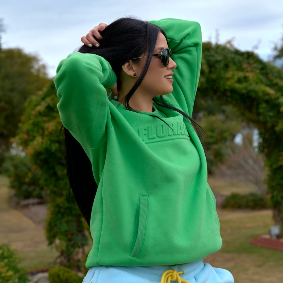 Green Florals Crewneck Sweater