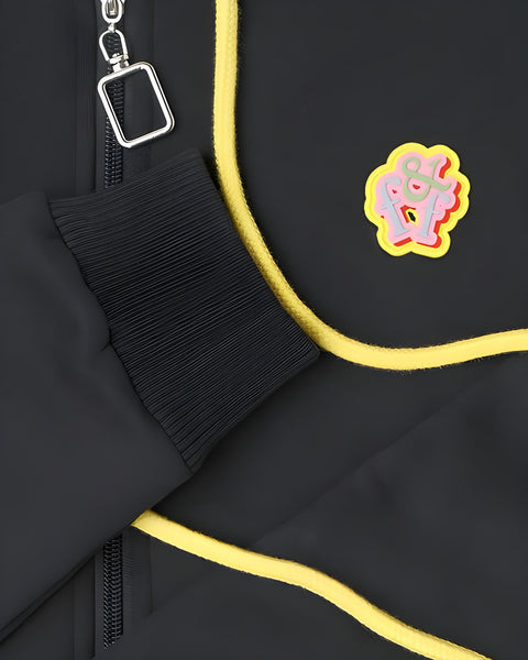 Black Flowered Hoodie