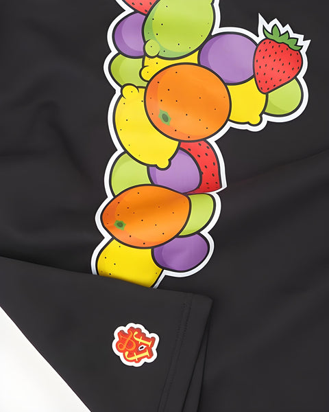 Black “Big F” Assorted Fruits Tee